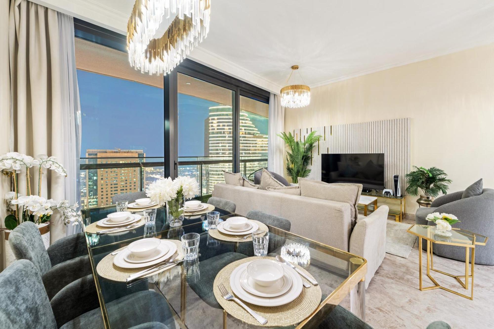 First Class 2Br With Full Dubai Skyline & Sea View Екстериор снимка
